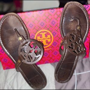 Tory Burch Chocolate Brown Miller Sandals